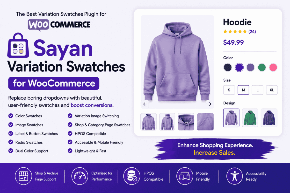 Sayan variation swatches for WooCommerce