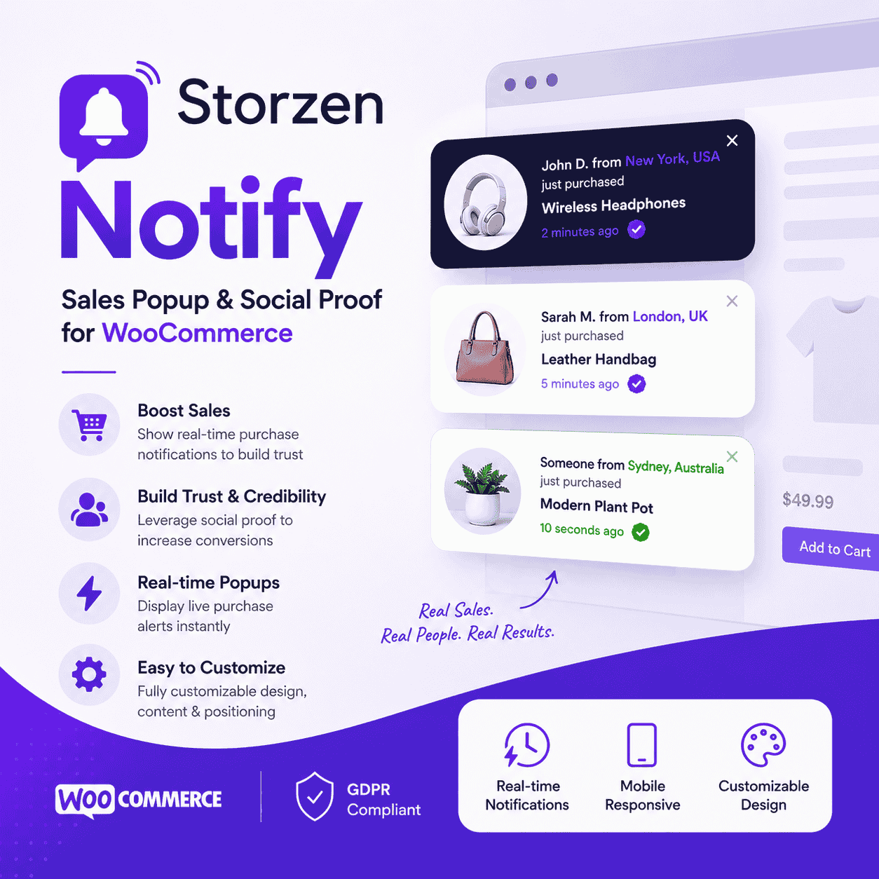 Storzen Notify — Sales Popup & Social Proof for WooCommerce