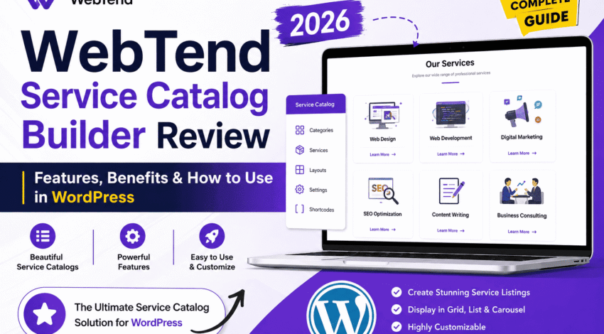 WebTend Service Catalog Builder Review (2026): Features, Benefits & How to Use in WordPress