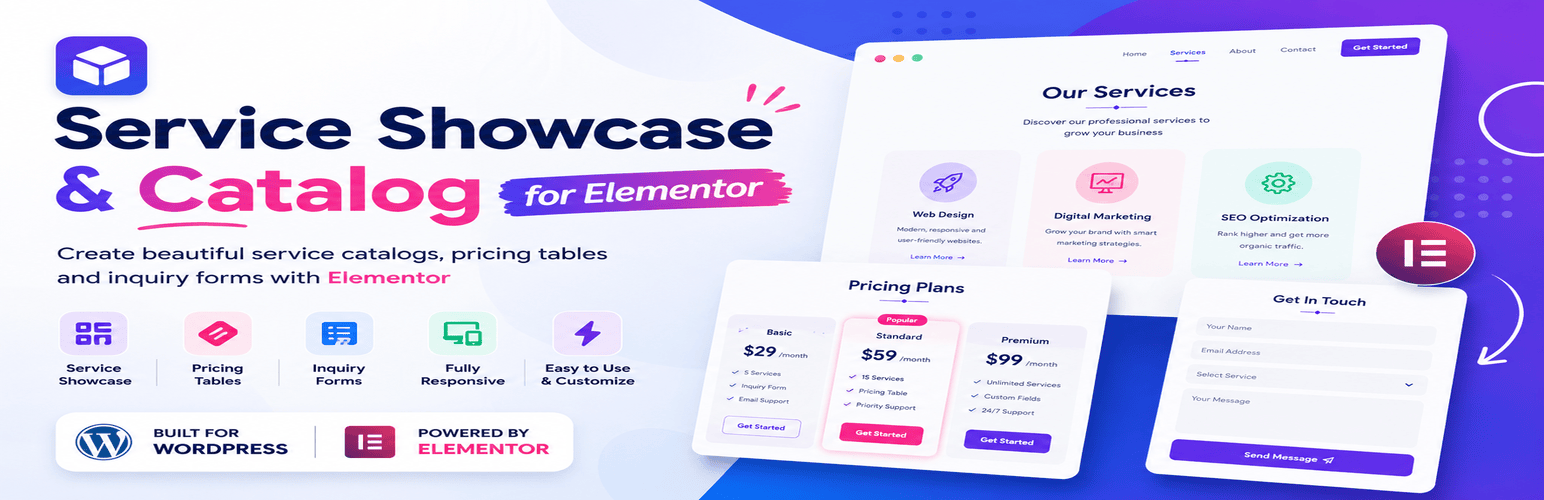 Service Catalog Builder — Services, Pricing Tables & Inquiry Forms