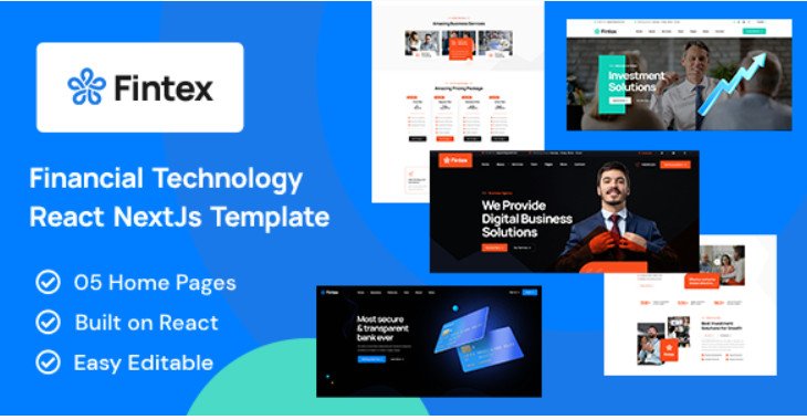Fintex React Template by WebTend